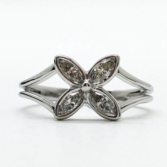 Tiffany and Co. Ring Natural Diamond Platinum 670-073125 - Picture 1 of 9